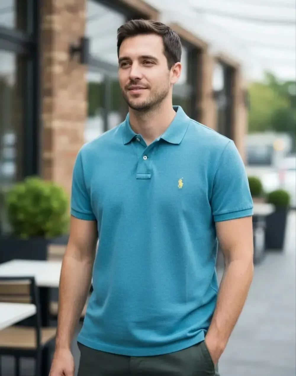 POLO Ralph Lauren Slim Fit Short Sleeve Aqua Polo Shirt Size XL
